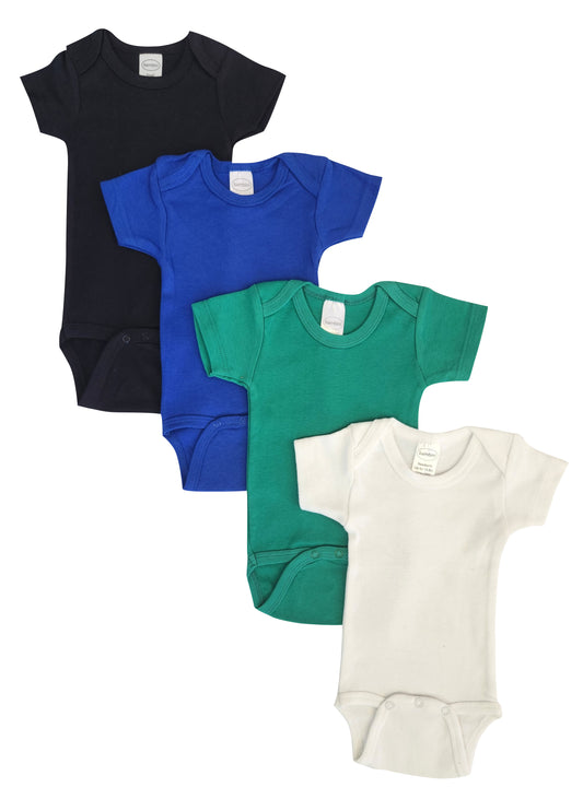 Unisex Baby 4 Pc Onezies - Black/Blue/Green/