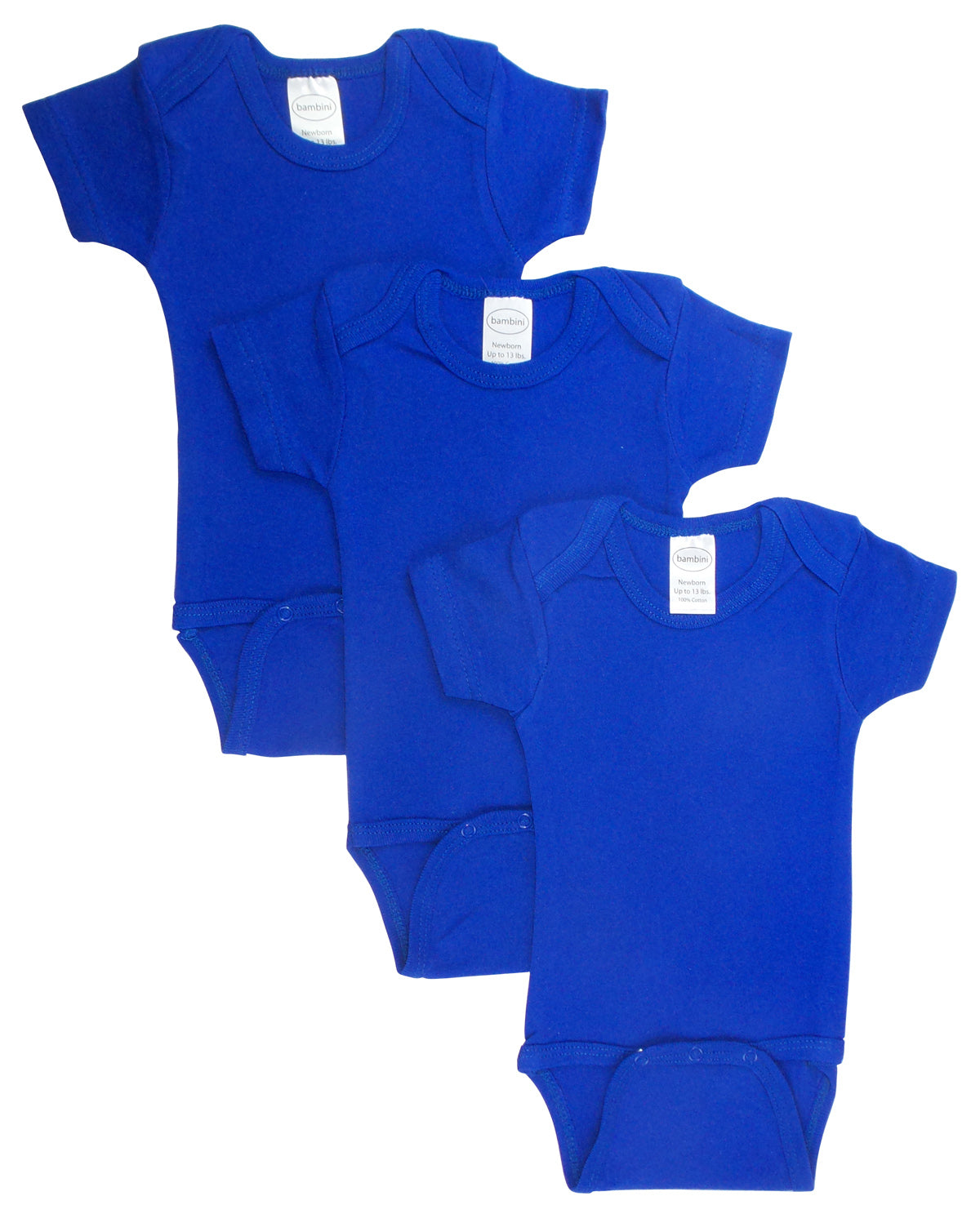 Blue Bodysuit Onezies (Pack of 3) - Blue