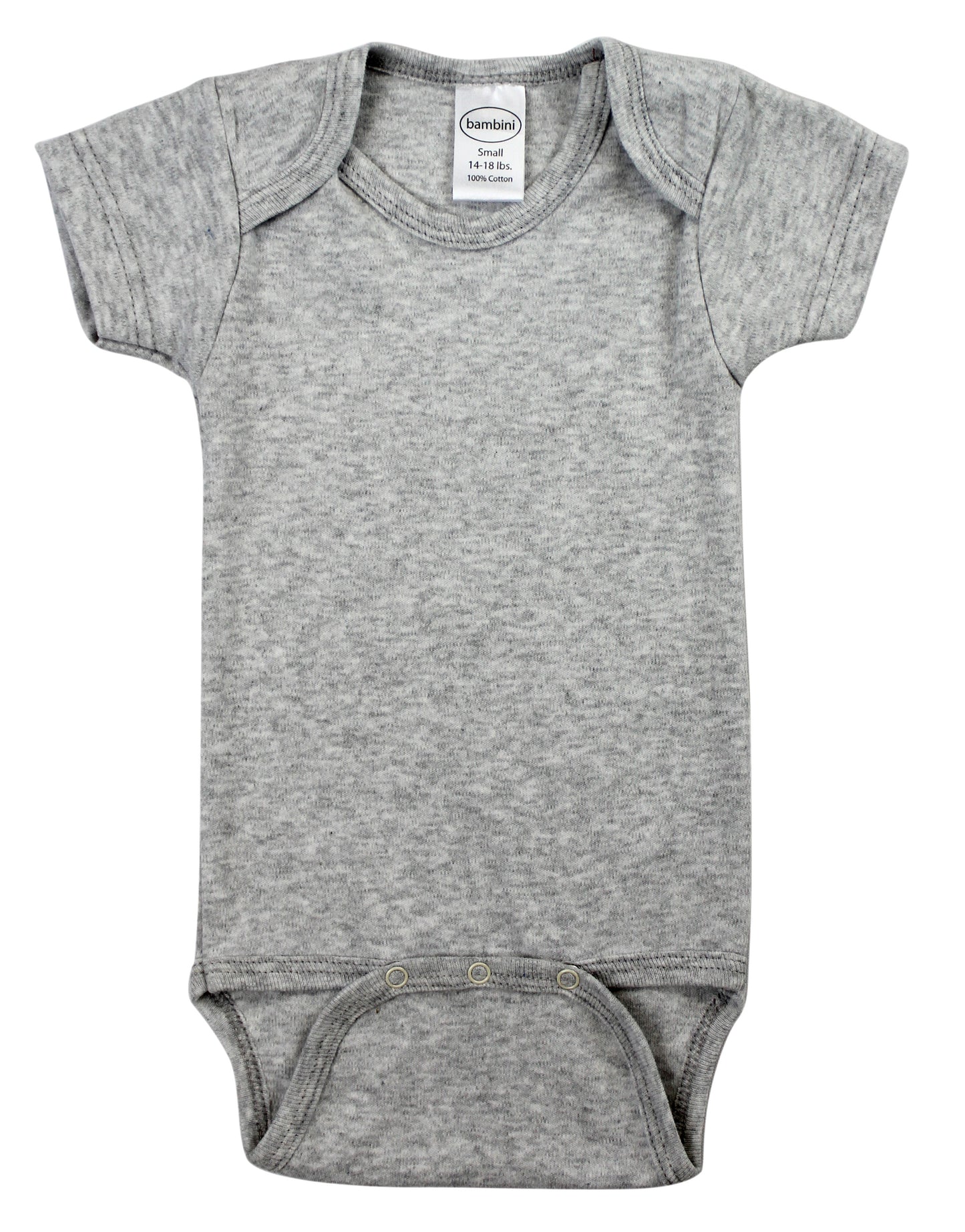 Grey Interlock Short Sleeve Bodysuit Onezie - Grey