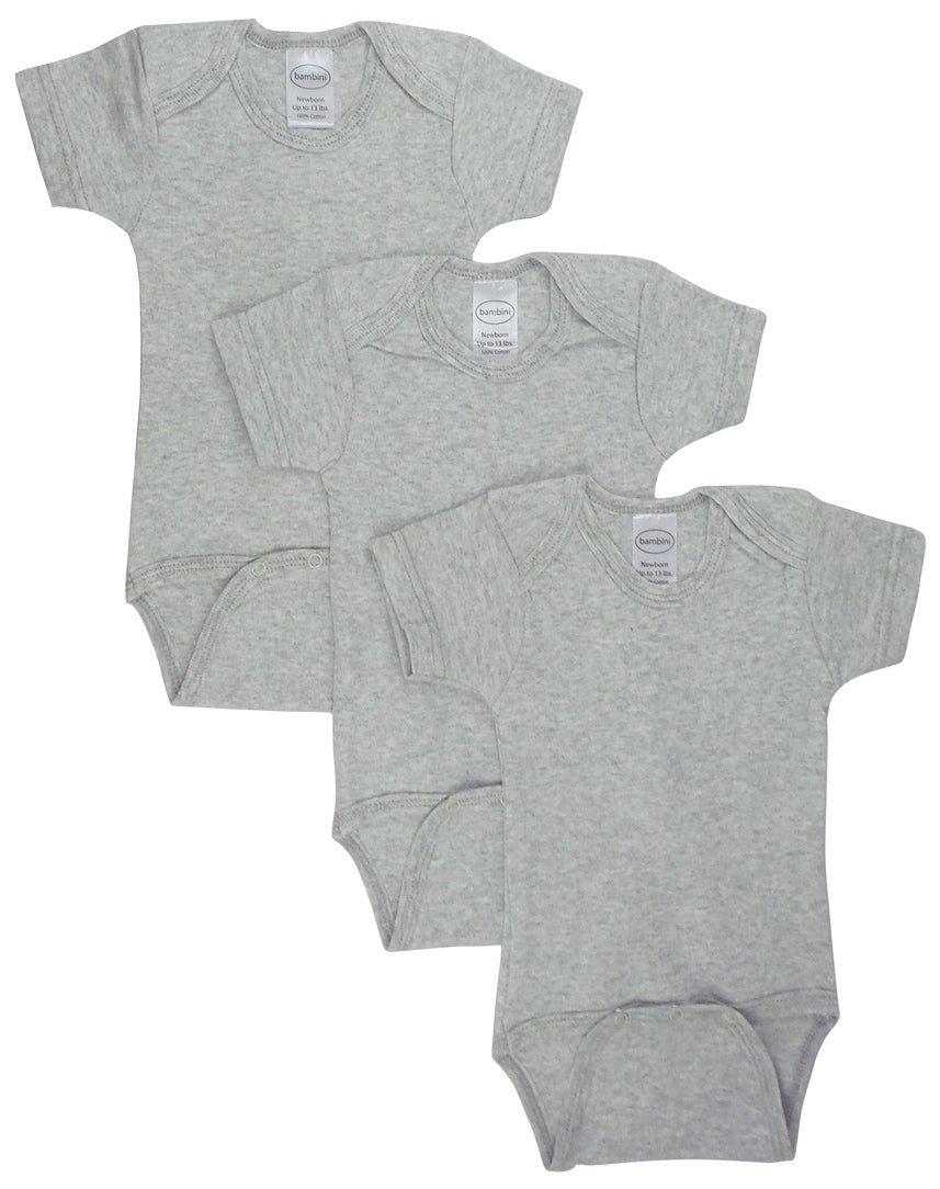 Grey Bodysuit Onezies (Pack of 3) - Grey