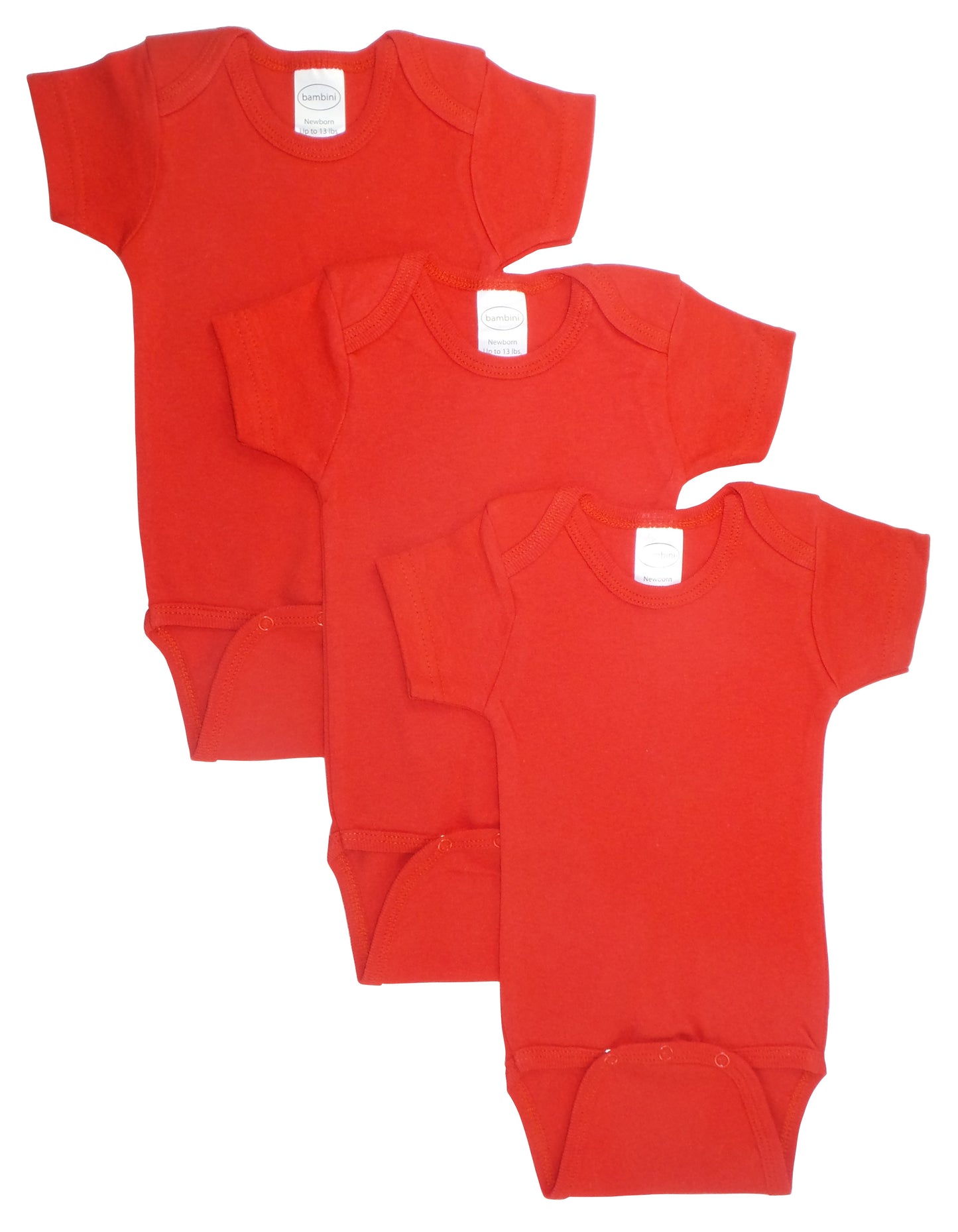 Red Bodysuit Onezies (Pack of 3) - Red