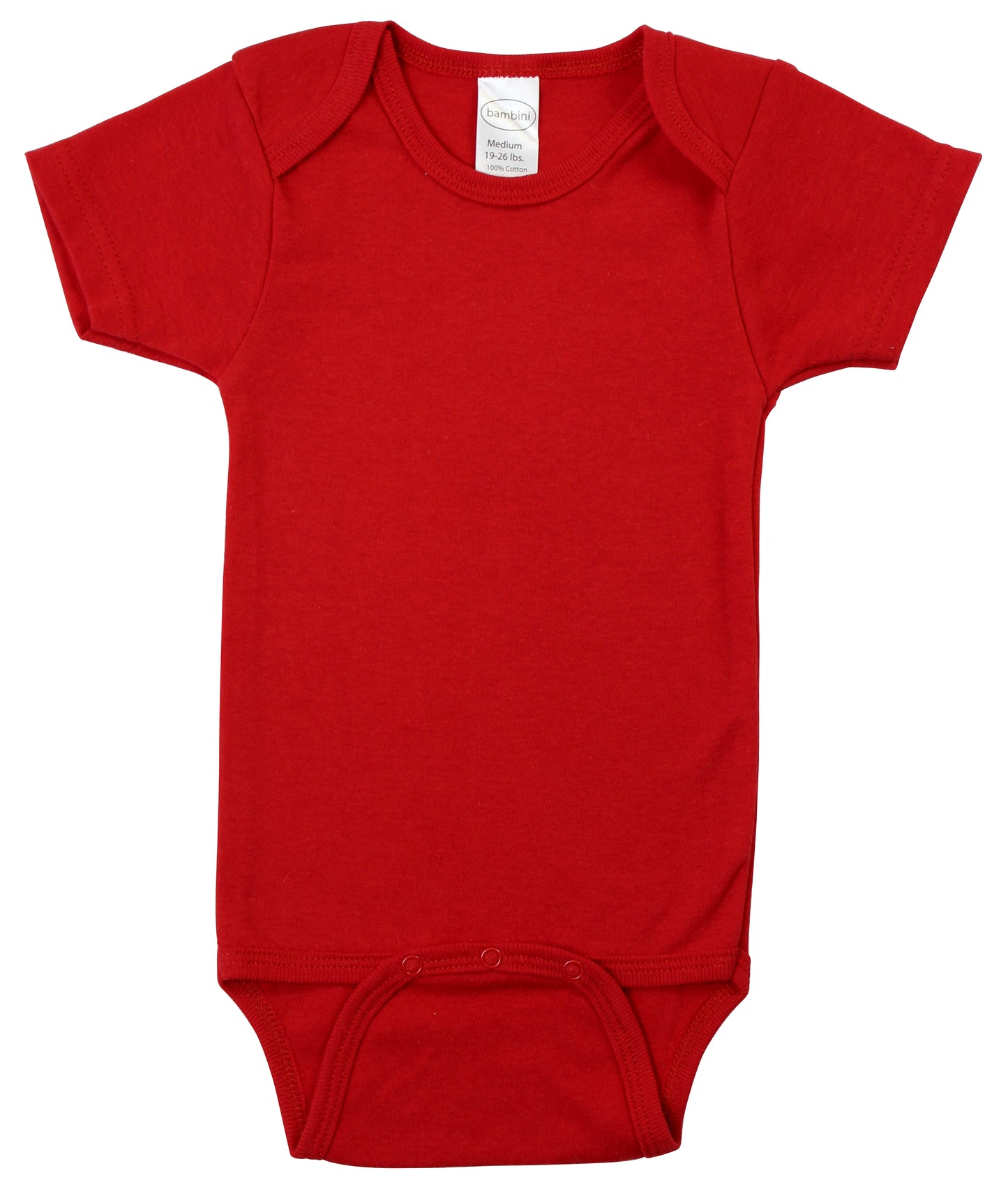 Red Interlock Short Sleeve Bodysuit Onezie - Red