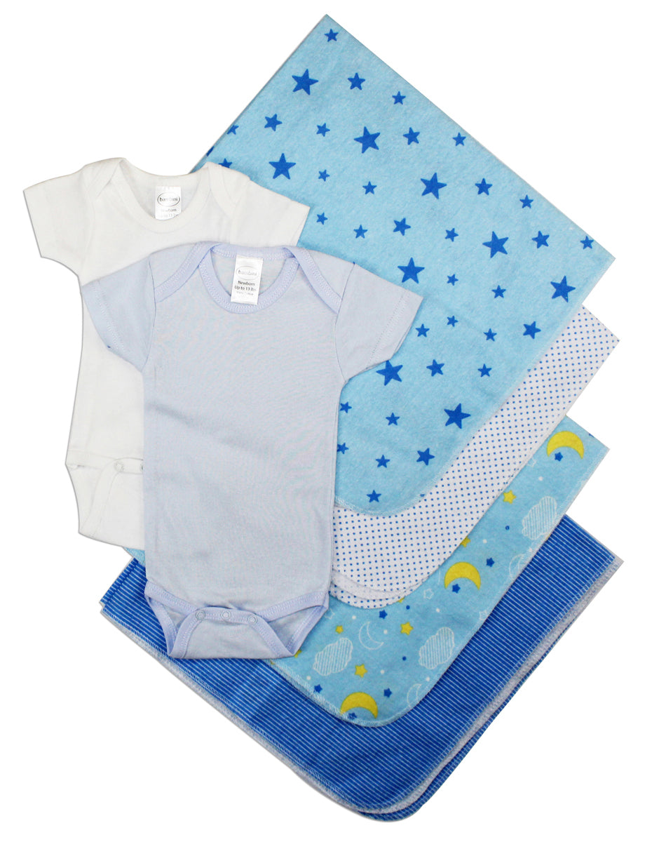 Baby Boy 8 Pc Layette Sets - White/Blue