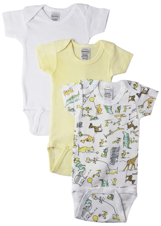 Unisex Baby 3 Pc Layette Sets - White