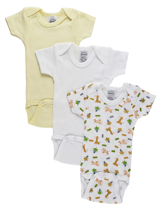 Boys Printed Short Sleeve Variety Pack - White/Yellow/Print