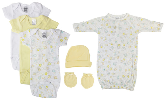 Unisex Baby 7 Pc Layette Sets - White/Yellow