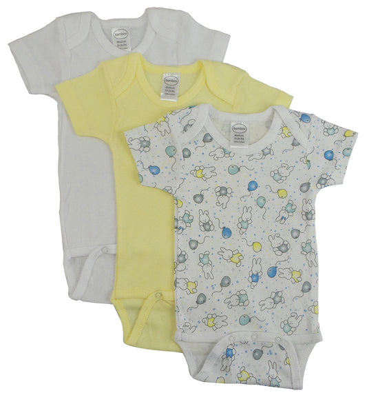 Girls Printed Short Sleeve Variety Pack - White/Yellow/Print