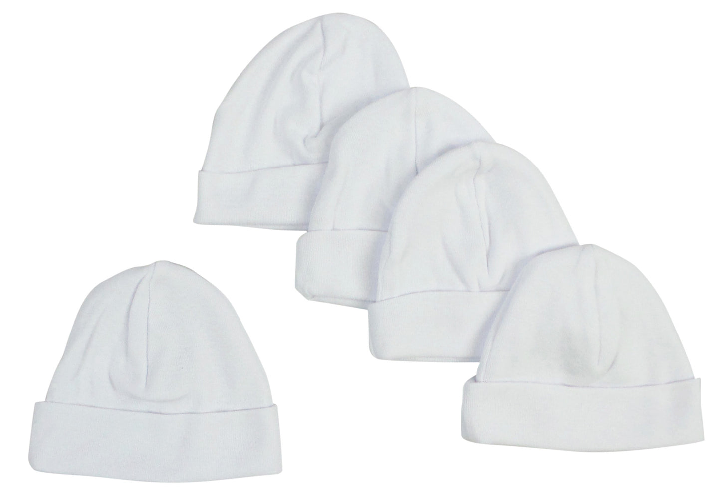 White Baby Cap (Pack of 5) - White