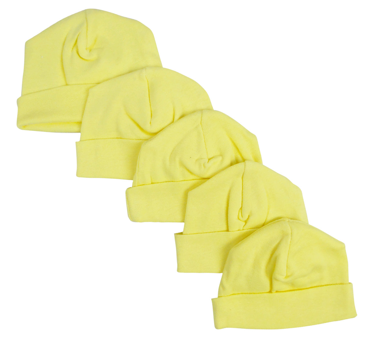 Yellow Baby Cap (Pack of 5) - Yellow