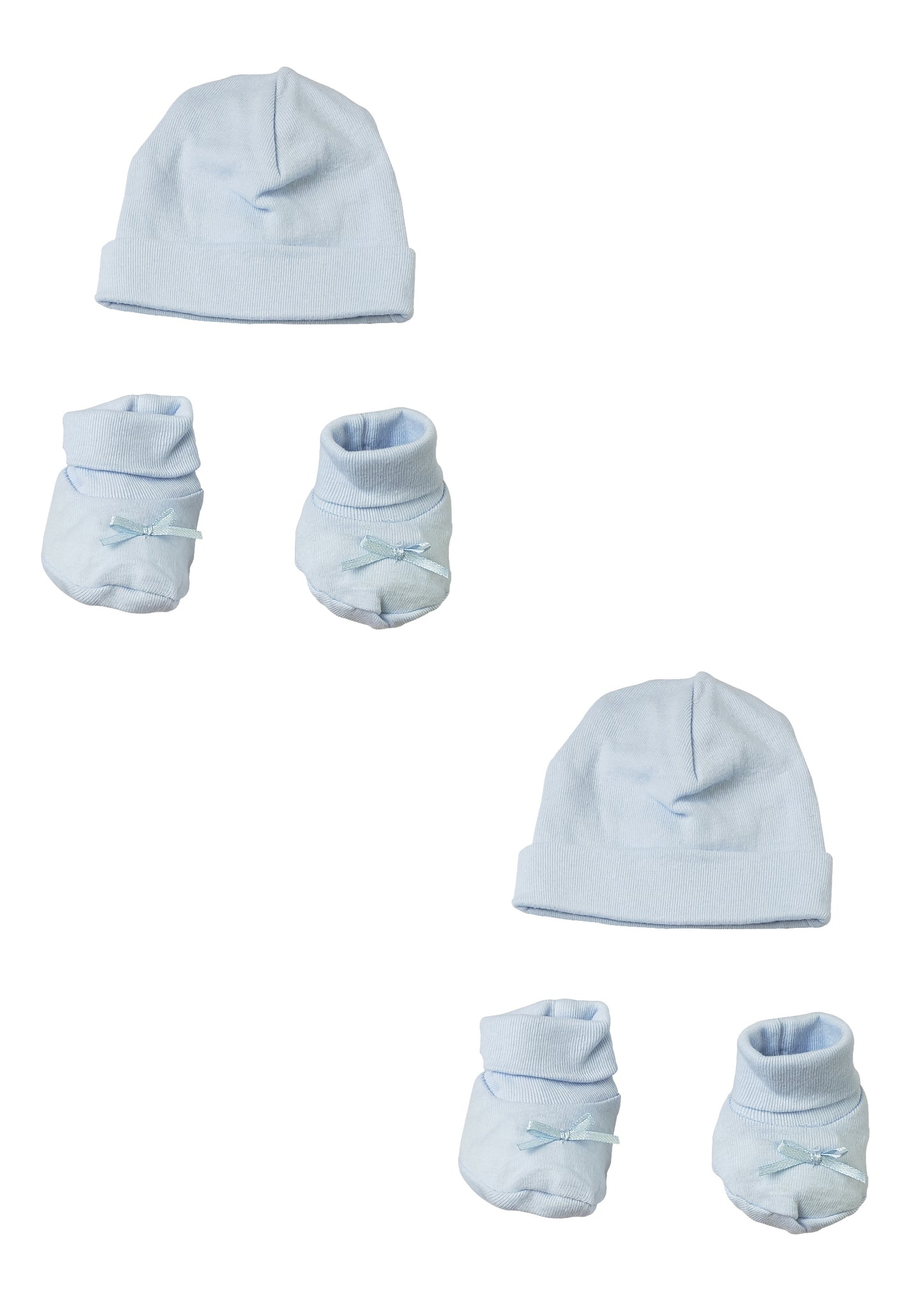 Preemie Cap and Bootie - 4 pc Set - Blue