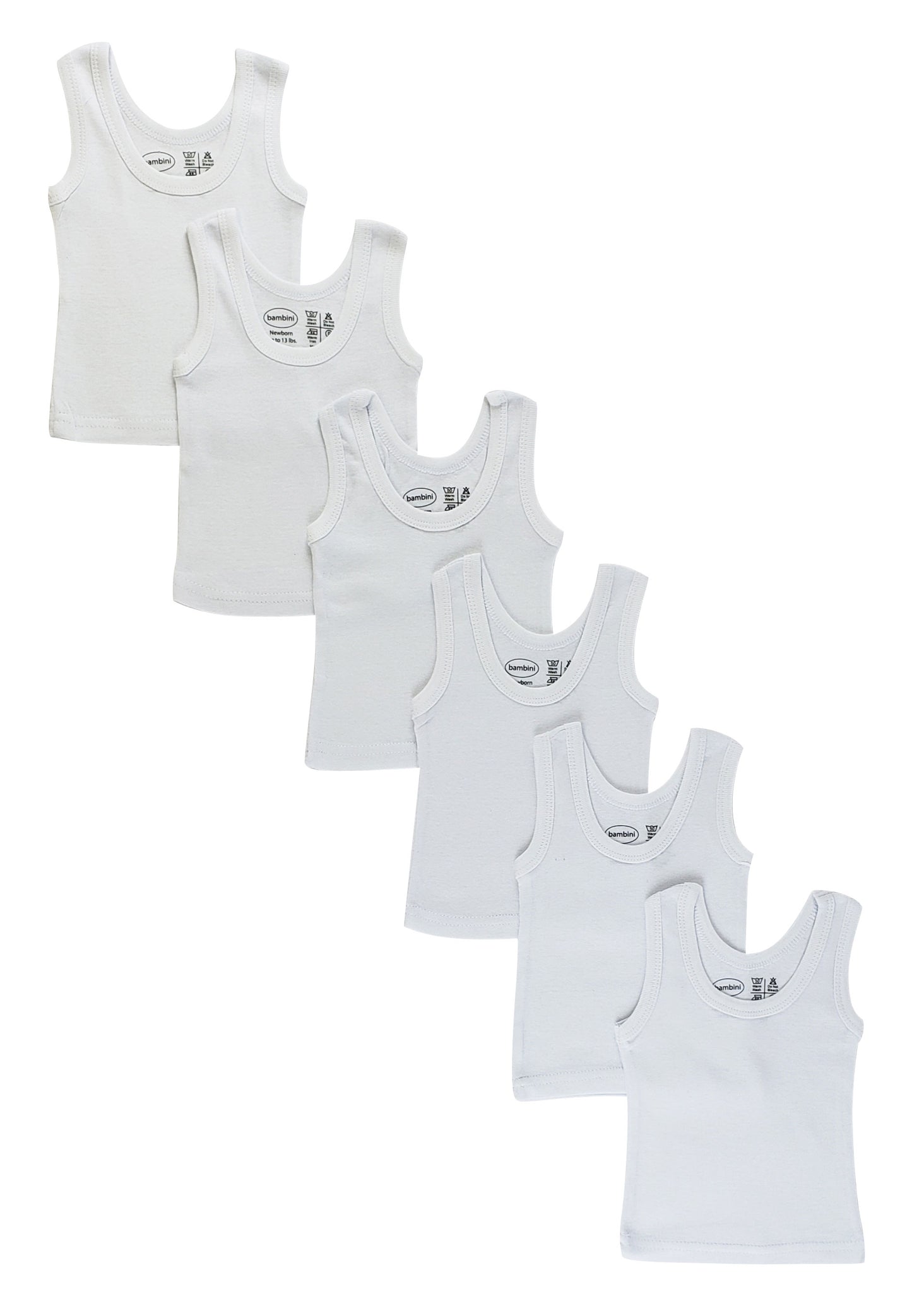 White Tank Top 6 Pack - White