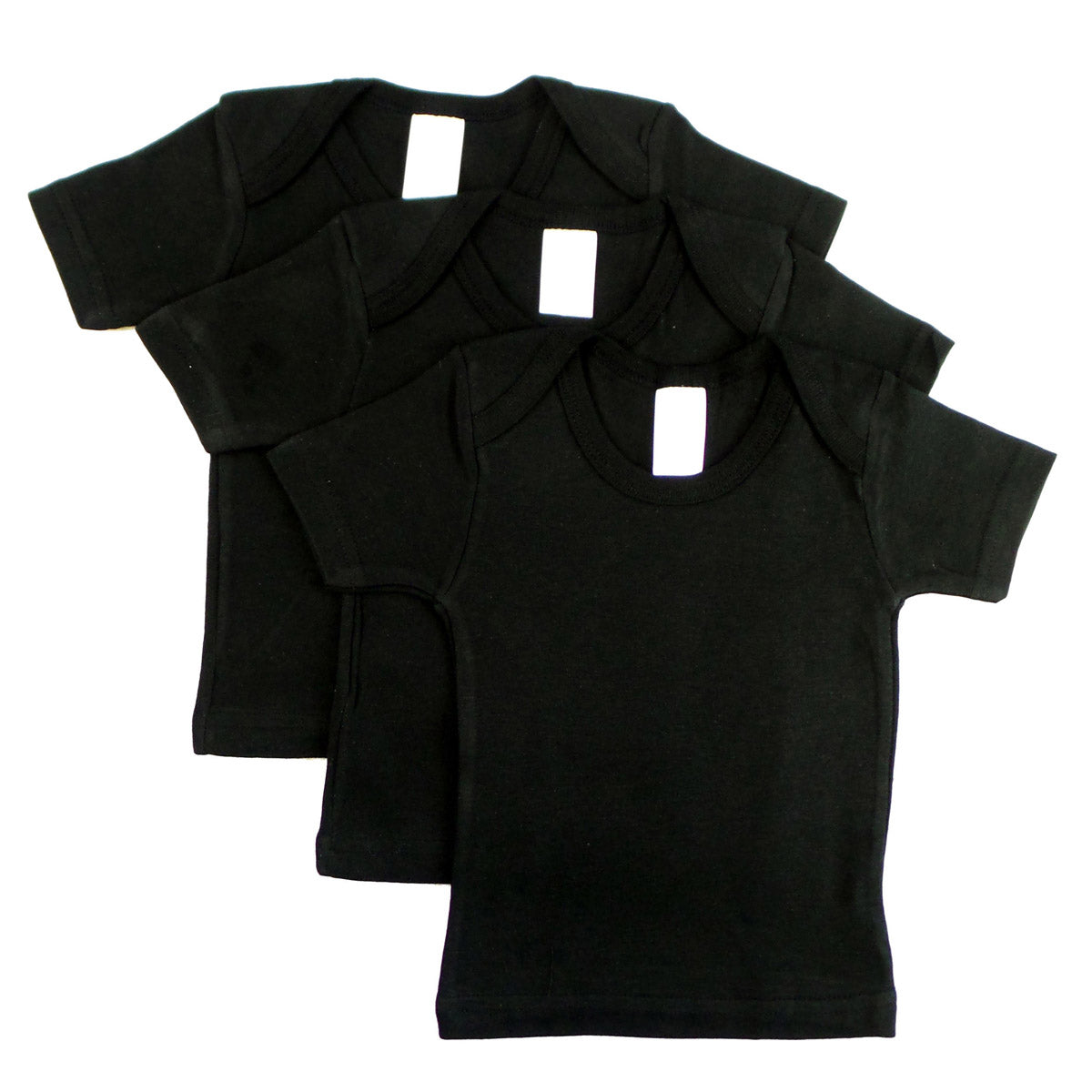 Black Short Sleeve Lap Shirt (Pack of 3) - Black