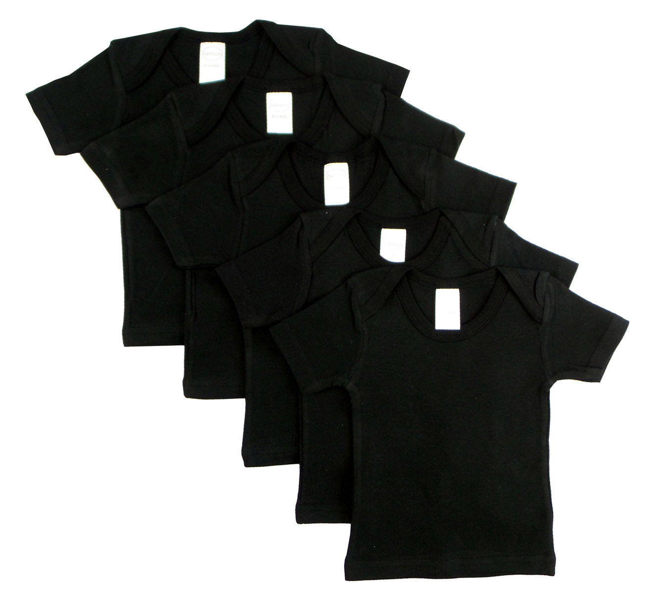 Black Short Sleeve Lap Shirt (Pack of 5) - Black