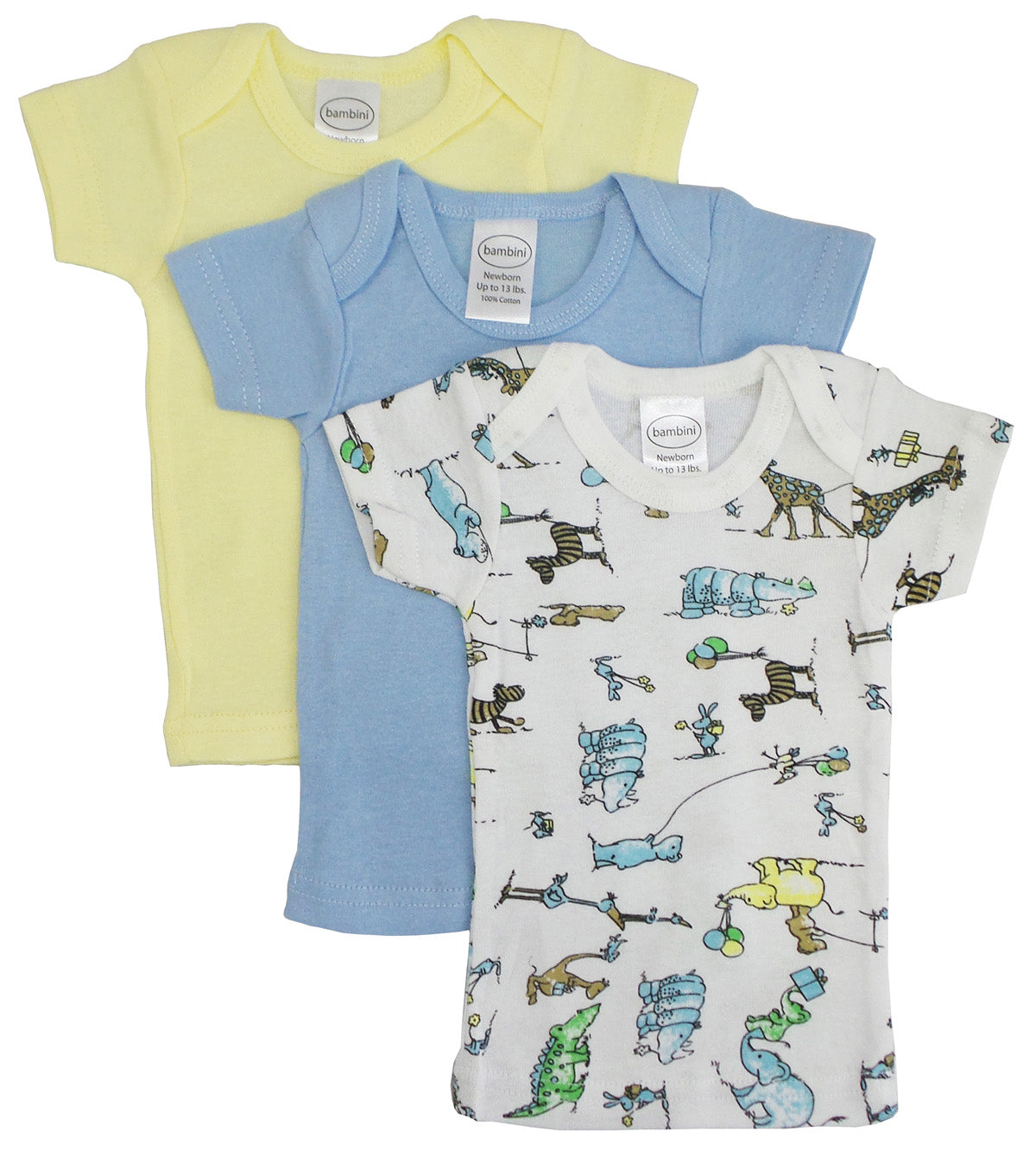 Printed Boys Short Sleeve Variety Pack - White/Blue/Print