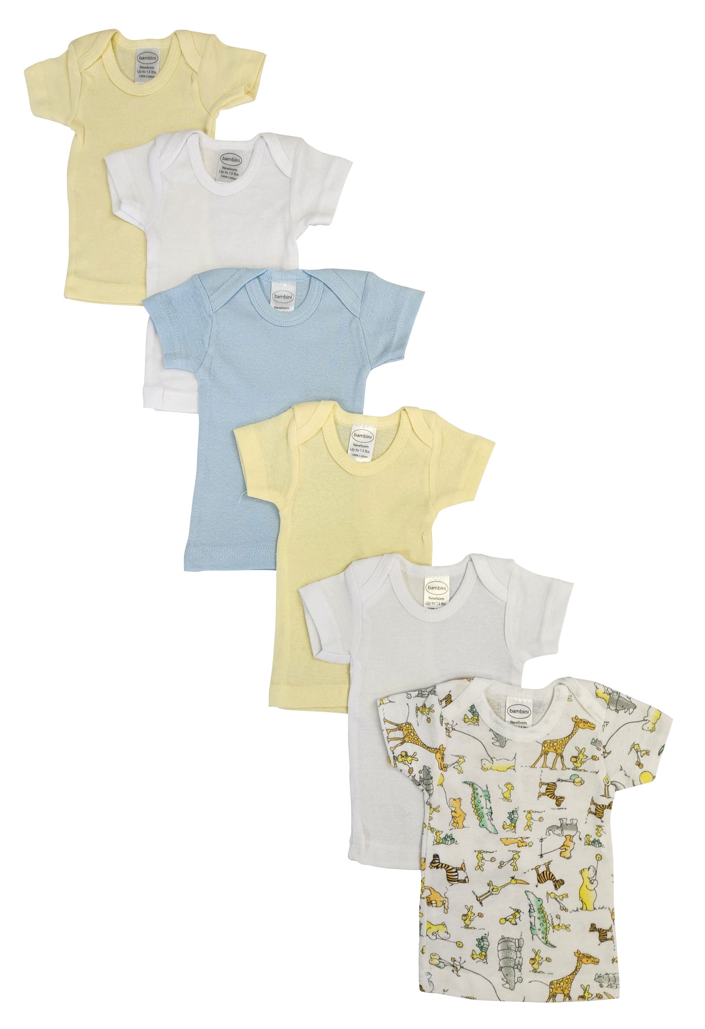 Unisex Baby 6 Pc Shirts - White