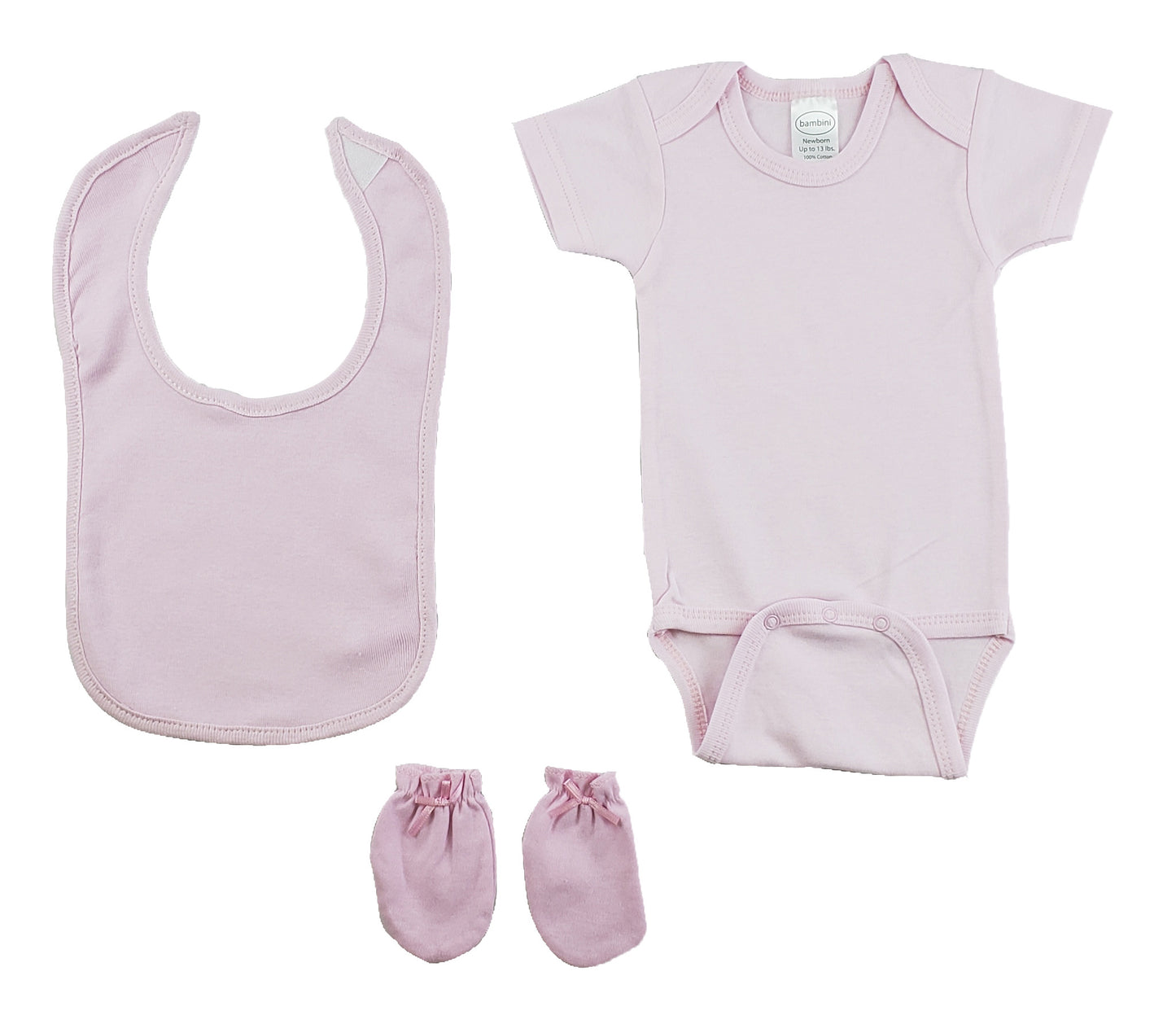 Pink 3 Piece Baby Clothes Set - White/Pink