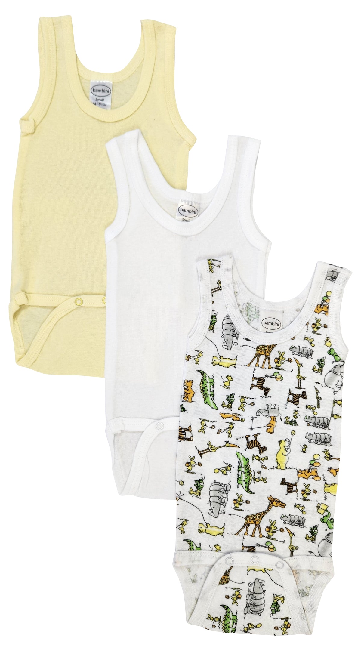 Unisex Baby 3 Pc Onezies and Tank Tops - White