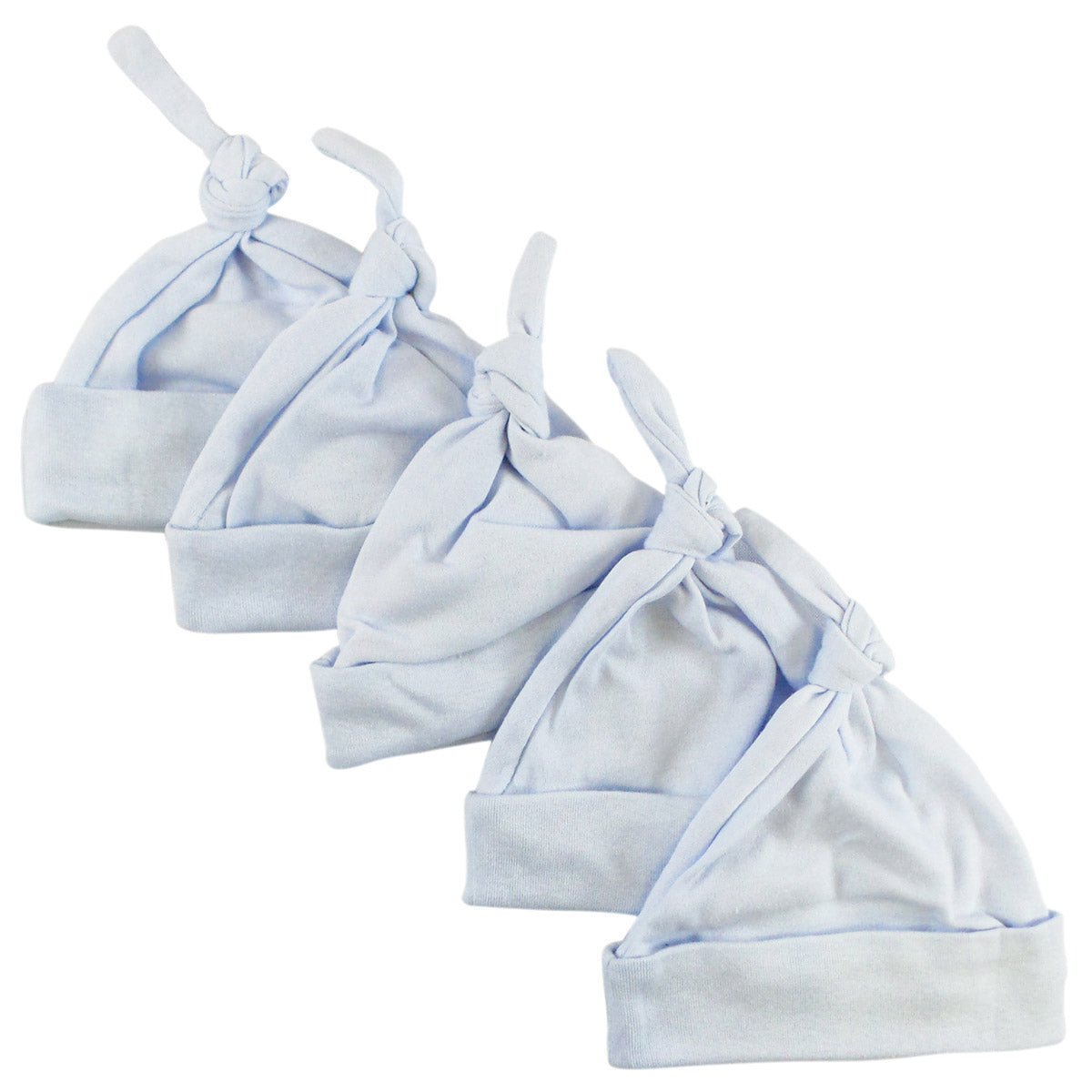 Blue Knotted Baby Cap (Pack of 5) - Blue