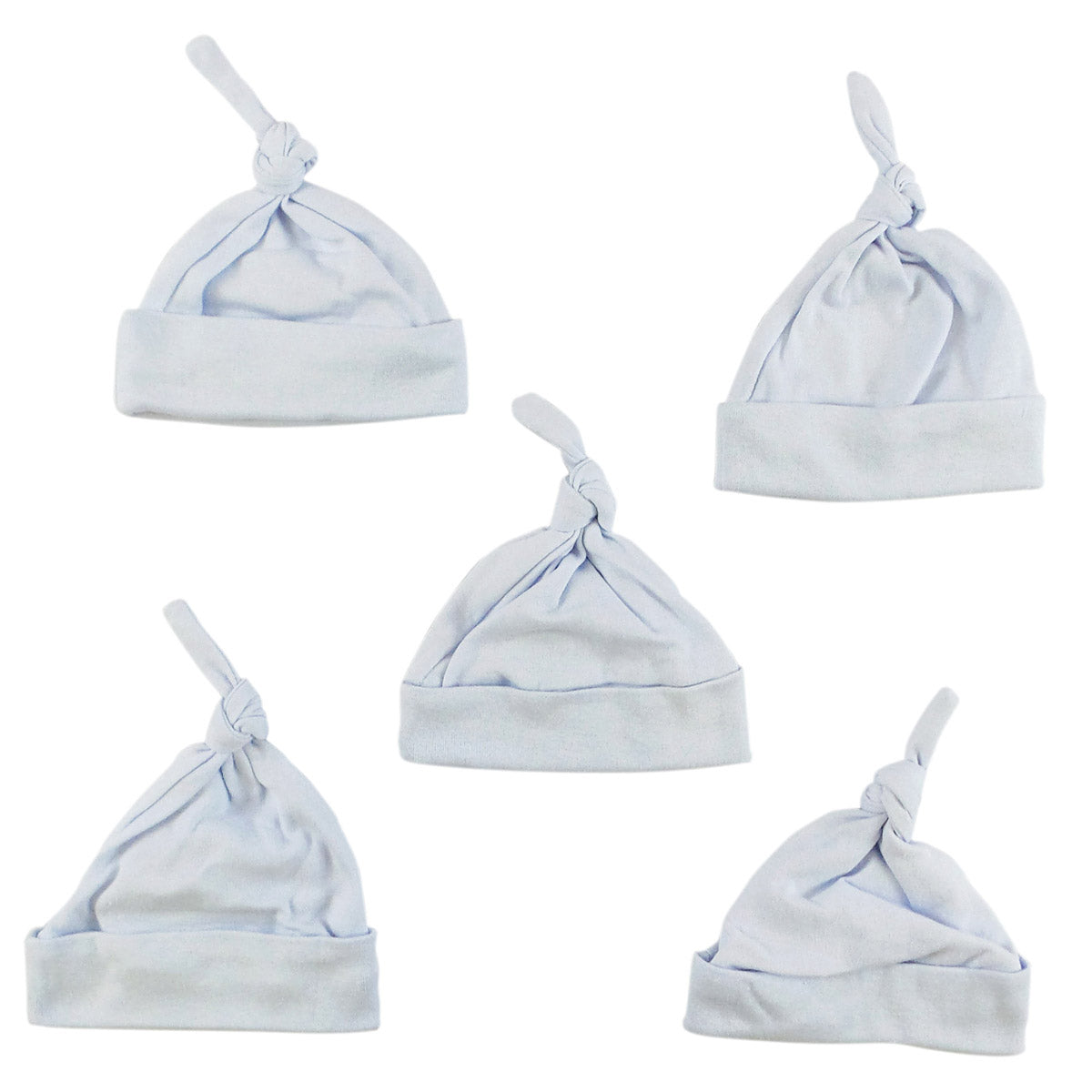 Blue Knotted Baby Cap (Pack of 5) - Blue