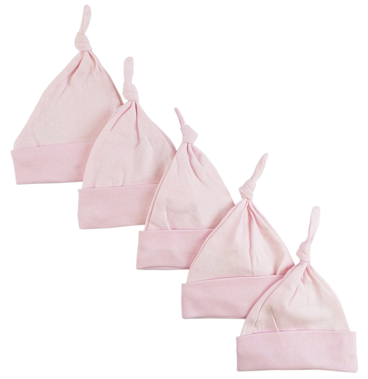 Pink Knotted Baby Cap (Pack of 5) - Pink