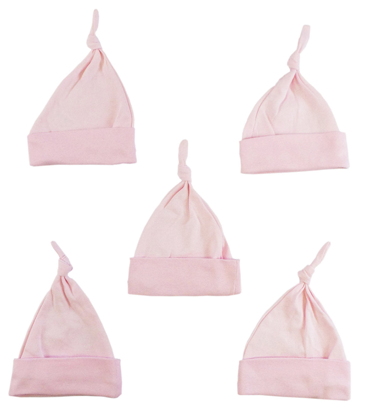 Pink Knotted Baby Cap (Pack of 5) - Pink