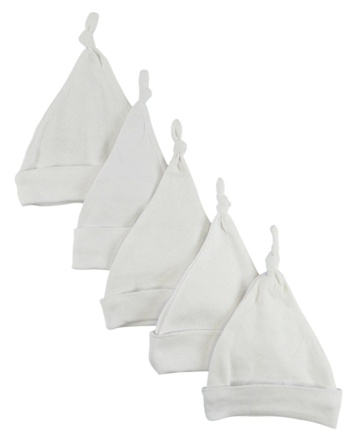 White Knotted Baby Cap (Pack of 5) - White