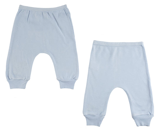 Infant Blue Jogger Pants - 2 Pack - White