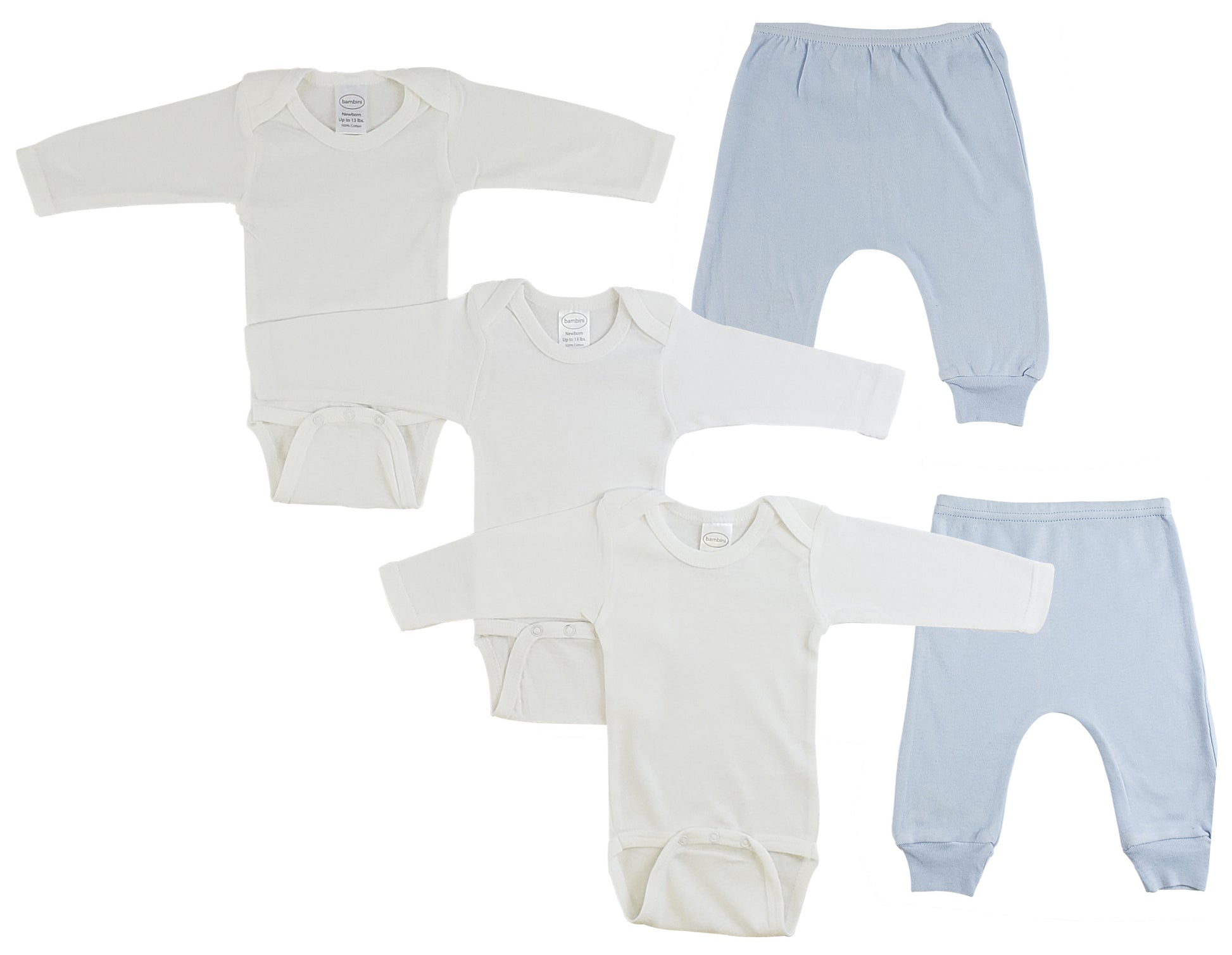 Infant Long Sleeve Onezies and Joggers - Blue/Blue