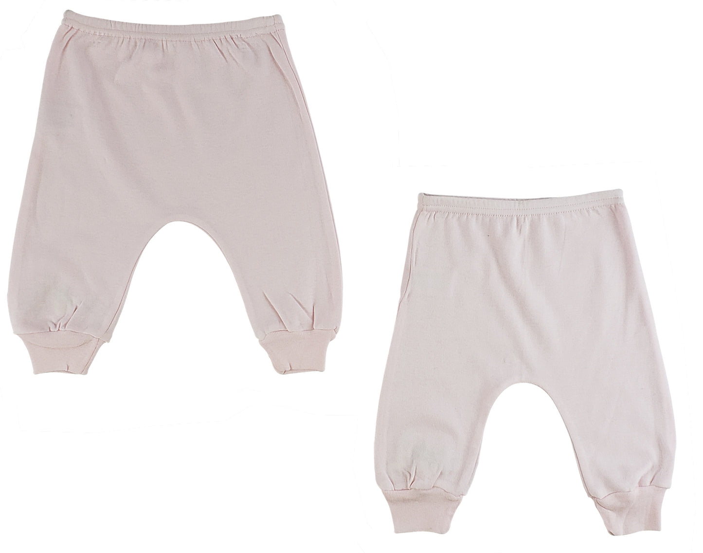 Infant Pink Jogger Pants - 2 Pack - White