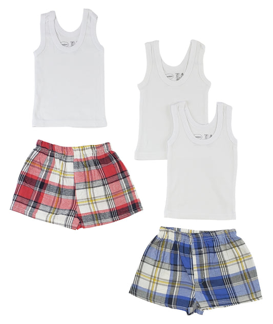 Infant Tank Tops and Boxer Shorts - White