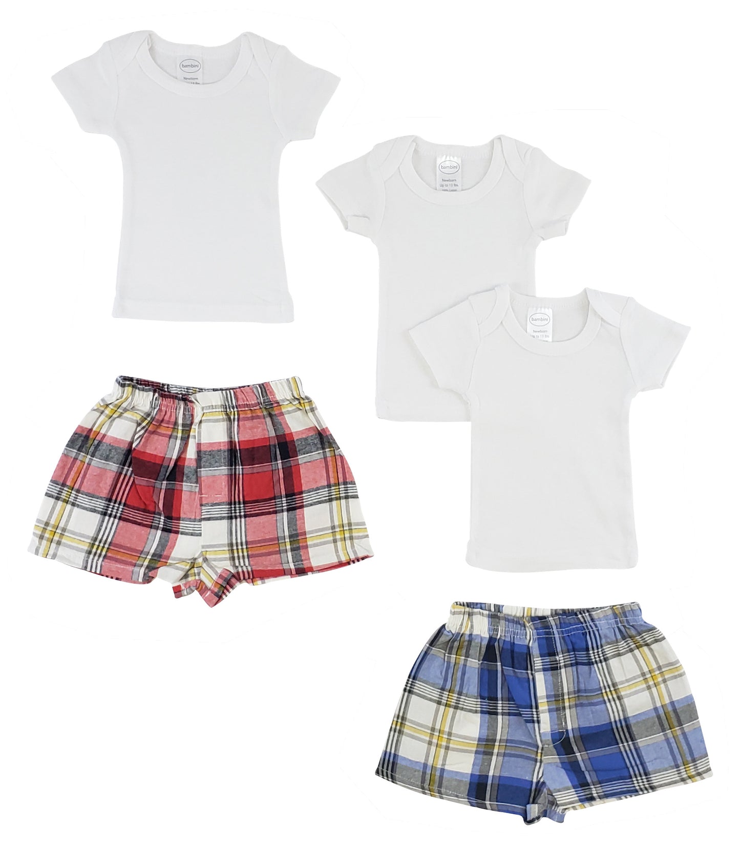 Infant T-Shirts and Boxer Shorts - White