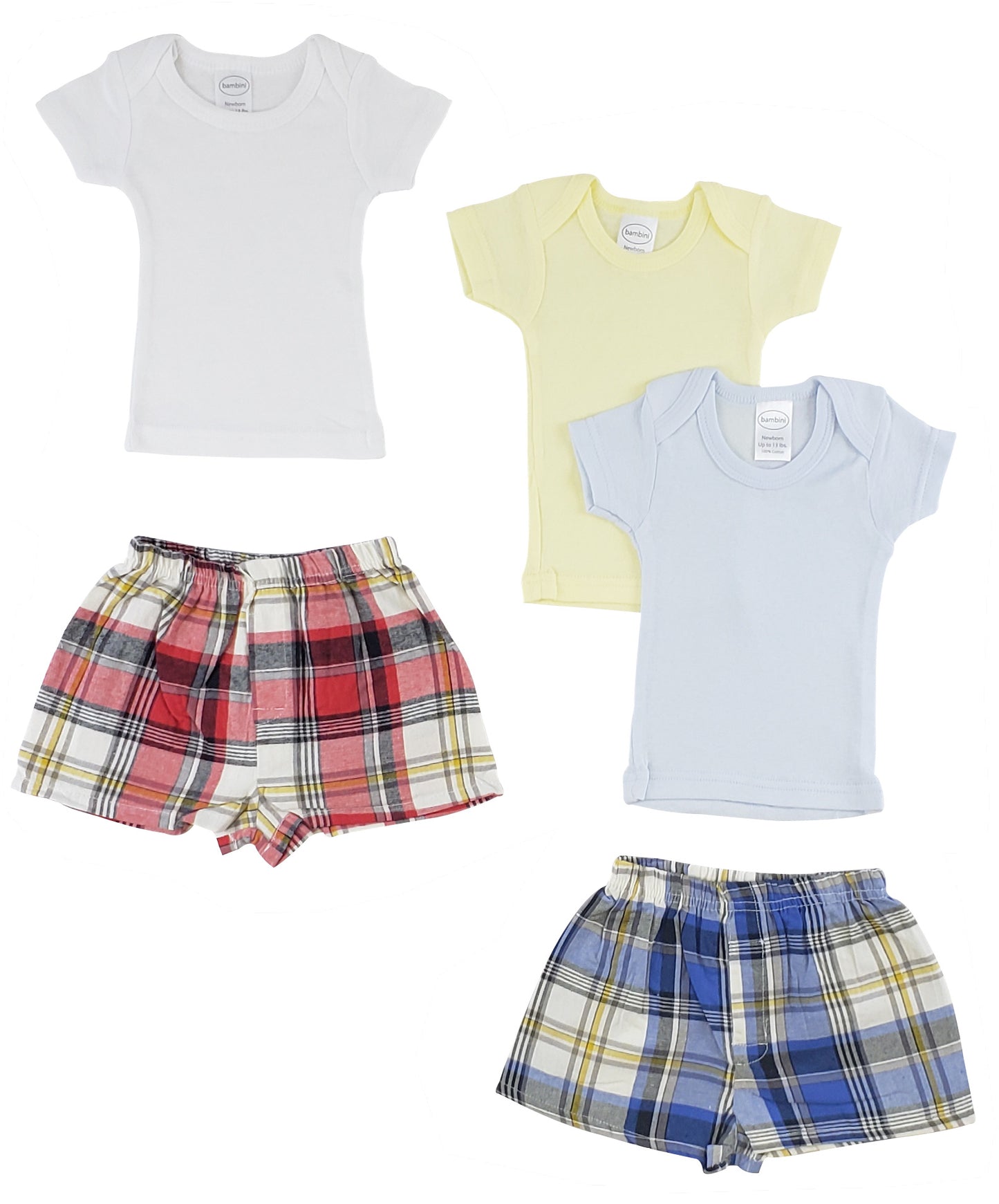 Infant Boys T-Shirts and Boxer Shorts - White/Blue