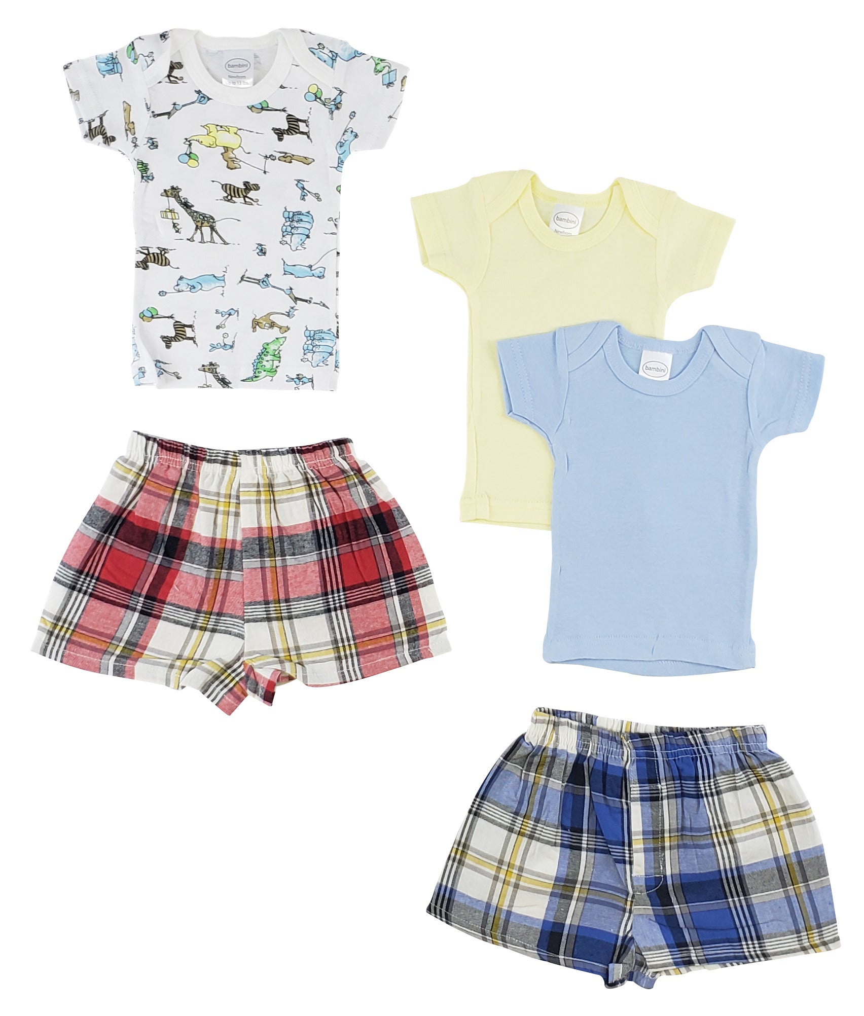 Infant Girls T-Shirts and Boxer Shorts - White/Blue