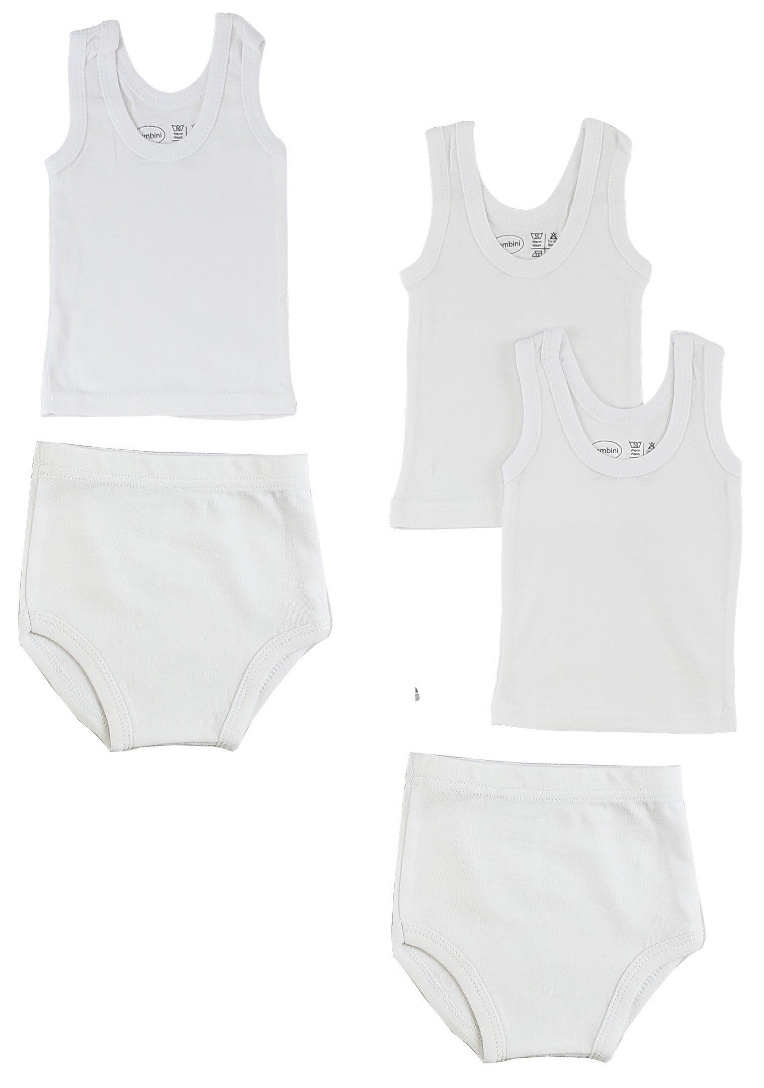 Infant Tank Tops and Training Pants - White