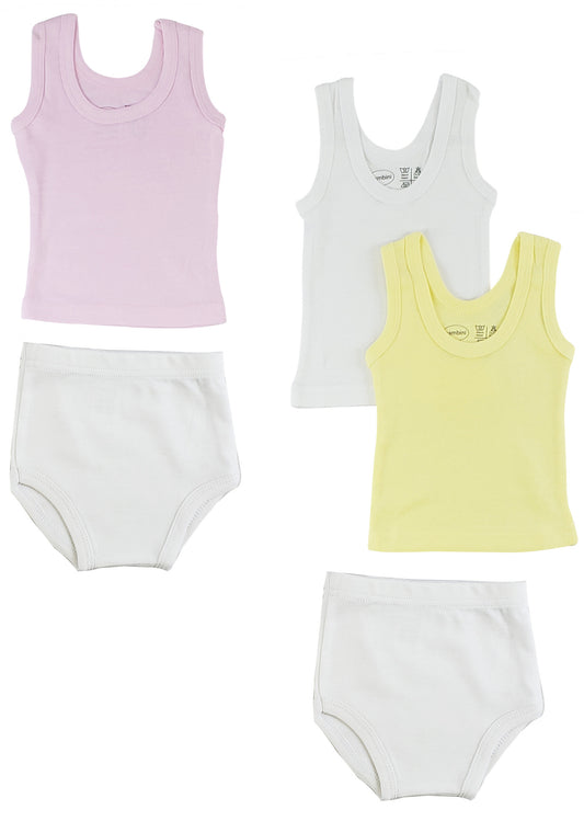 Girls Tank Tops and Training Pants - White/Pink