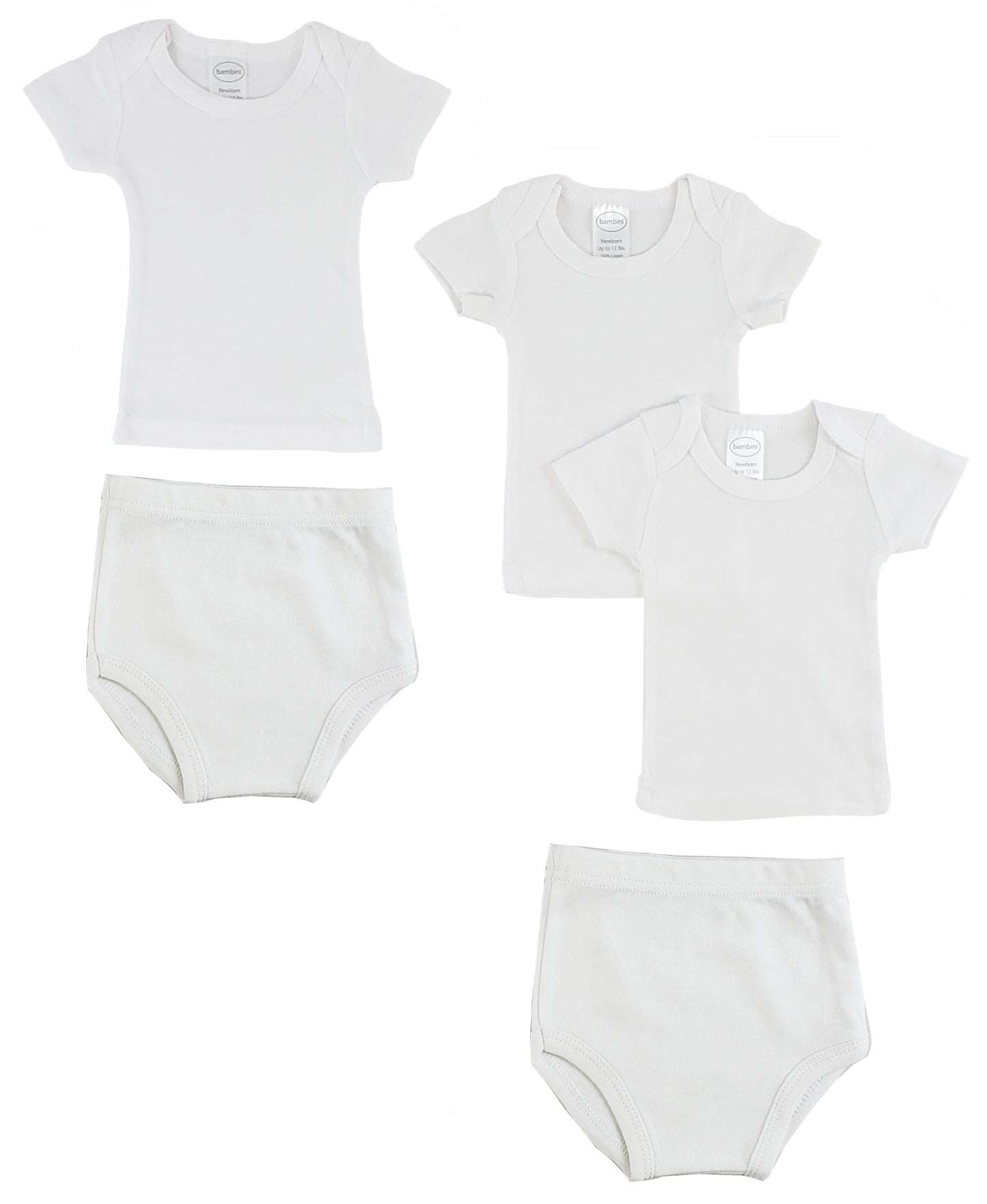 Infant T-Shirts and Training Pants - White