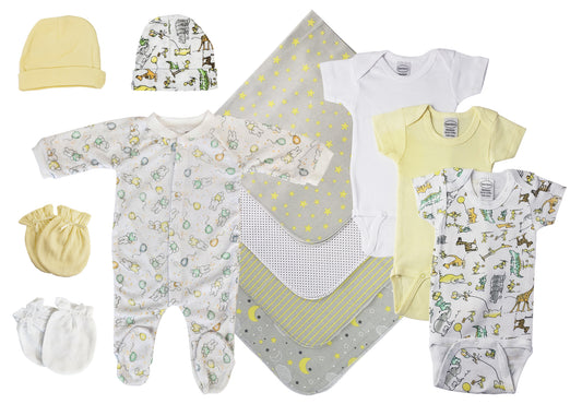 Unisex Baby 13 Pc Layette Sets - White/Yellow