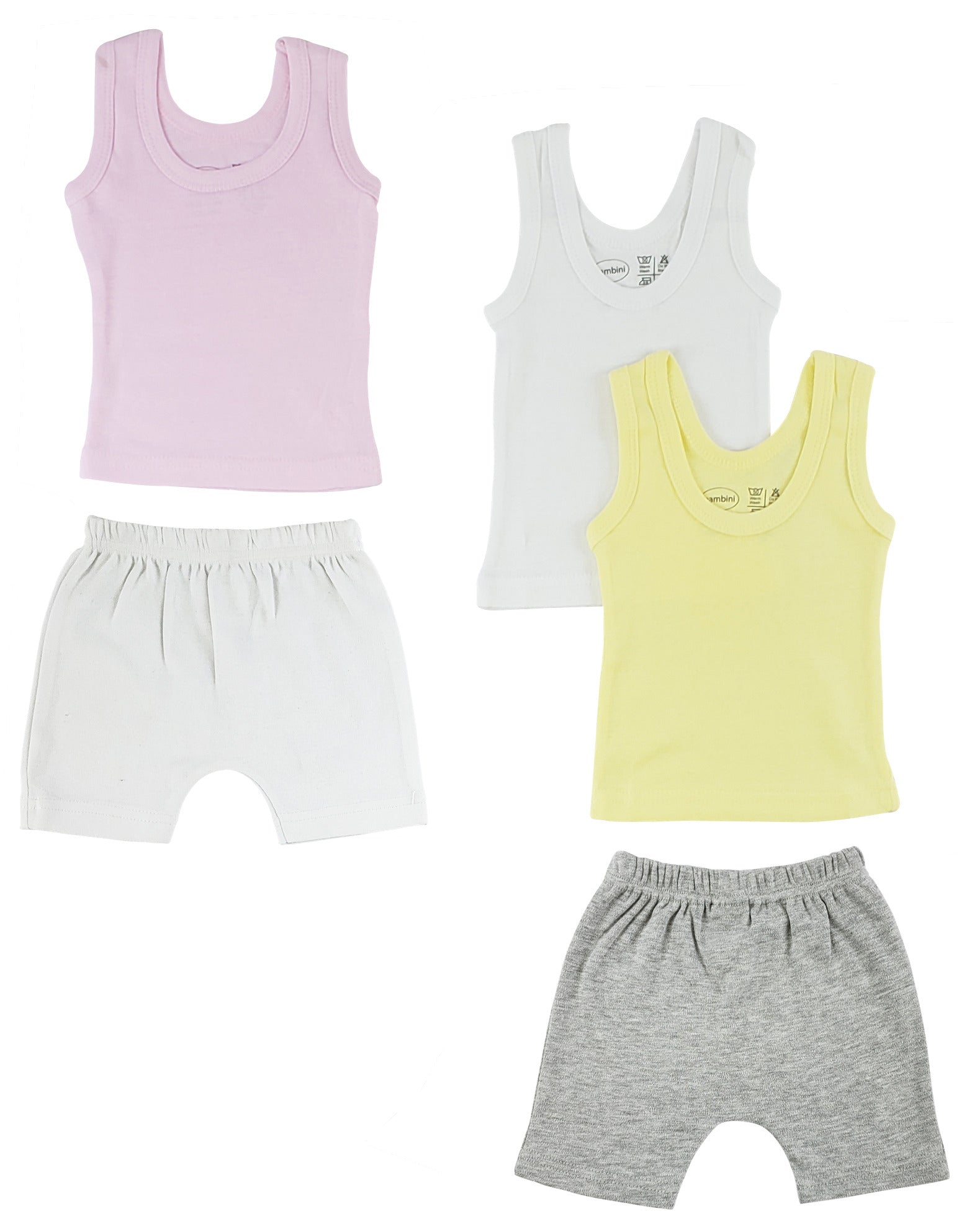 Girls Tank Tops and Pants - White/Grey