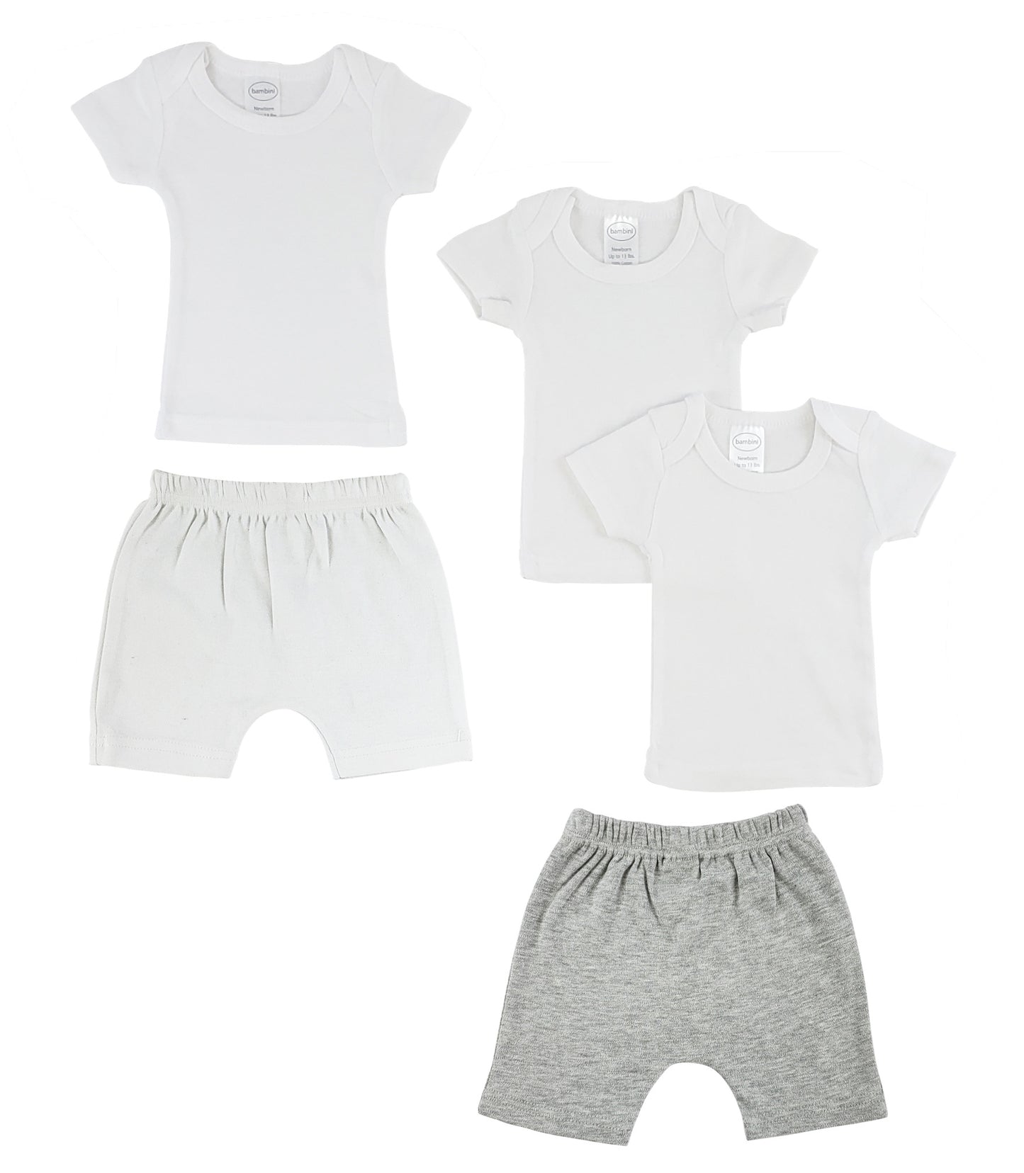 Infant T-Shirts and Shorts - White/Grey