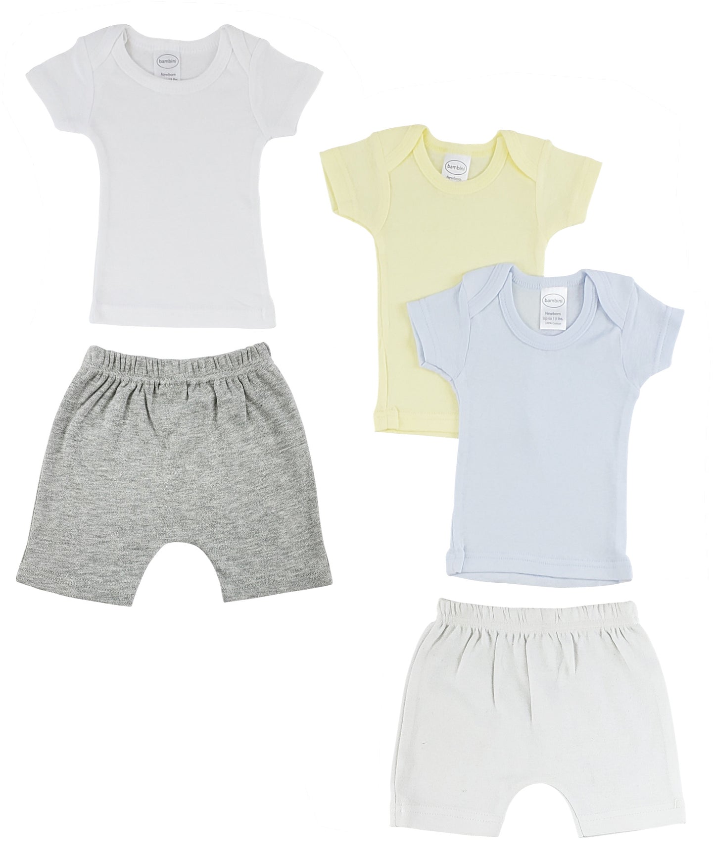 Infant Boys T-Shirts and Shorts - White/Grey