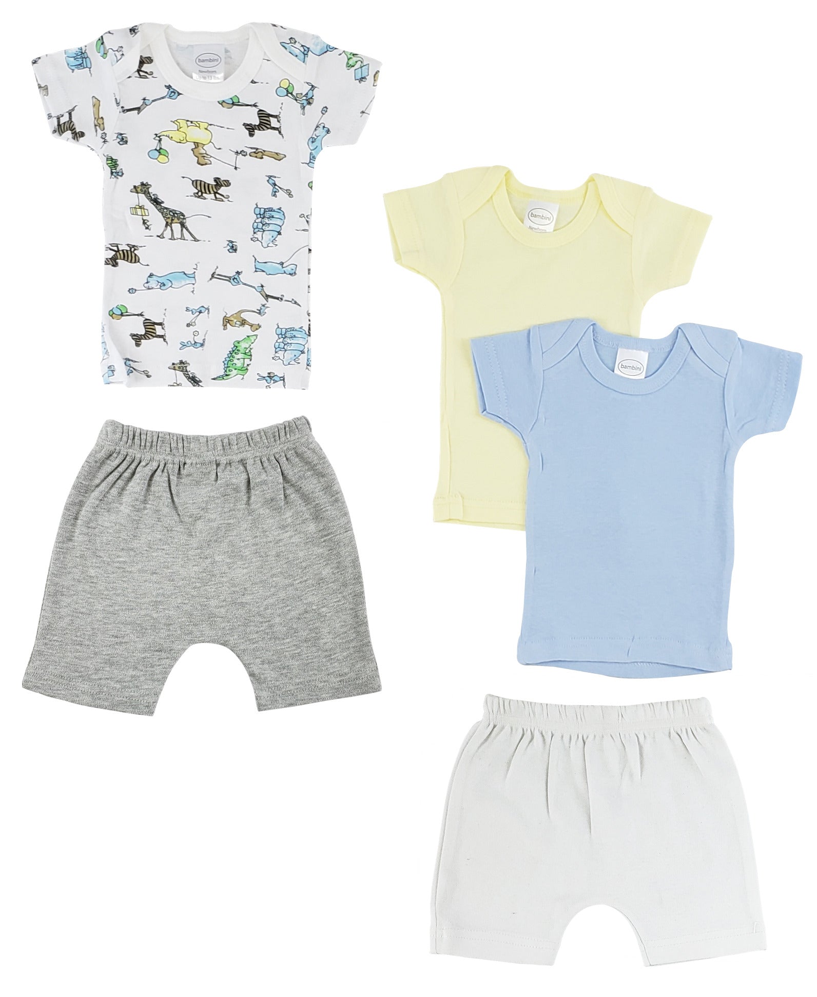 Infant Girls T-Shirts and Shorts - White/Grey