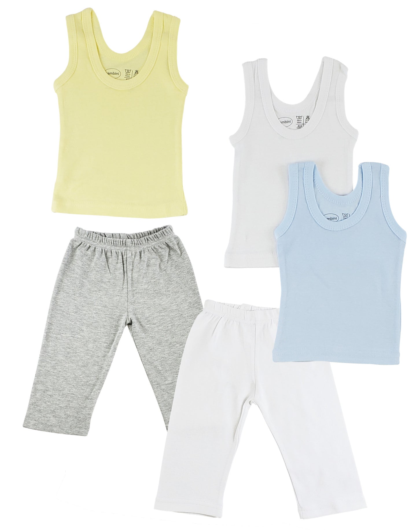 Boys Tank Tops and Track Sweatpants - Grey/White