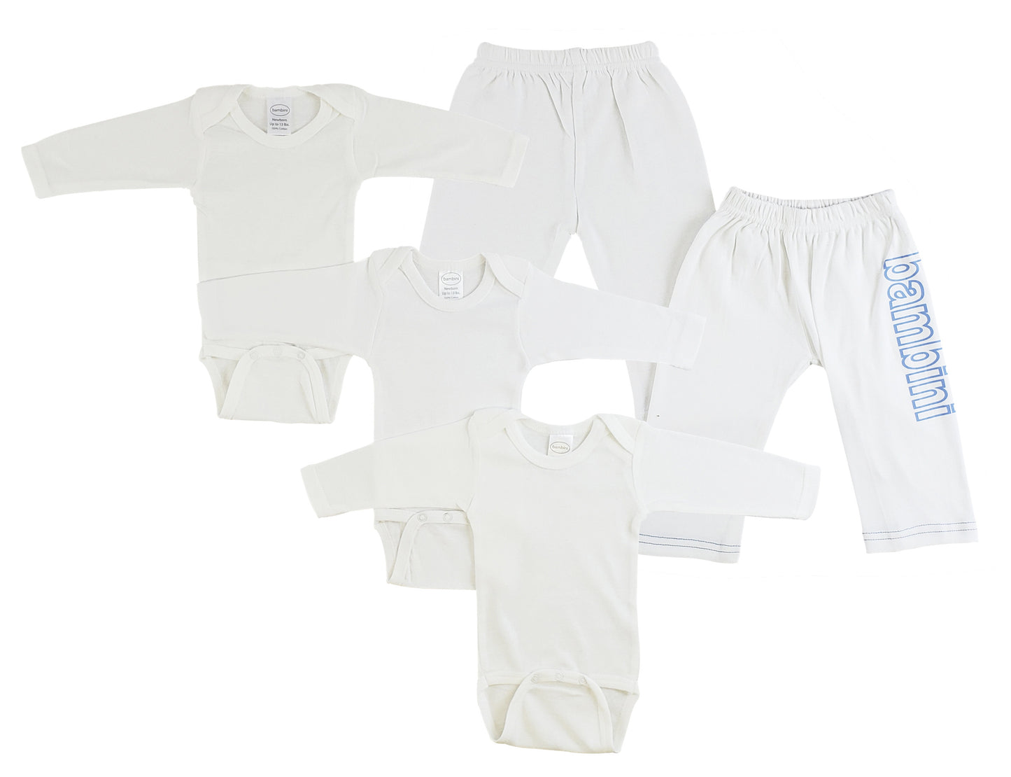 Infant Long Sleeve Onezies and Track Sweatpants - White/Blue