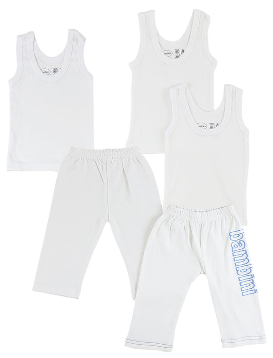 Infant Tank Tops and Track Sweatpants - White/Blue