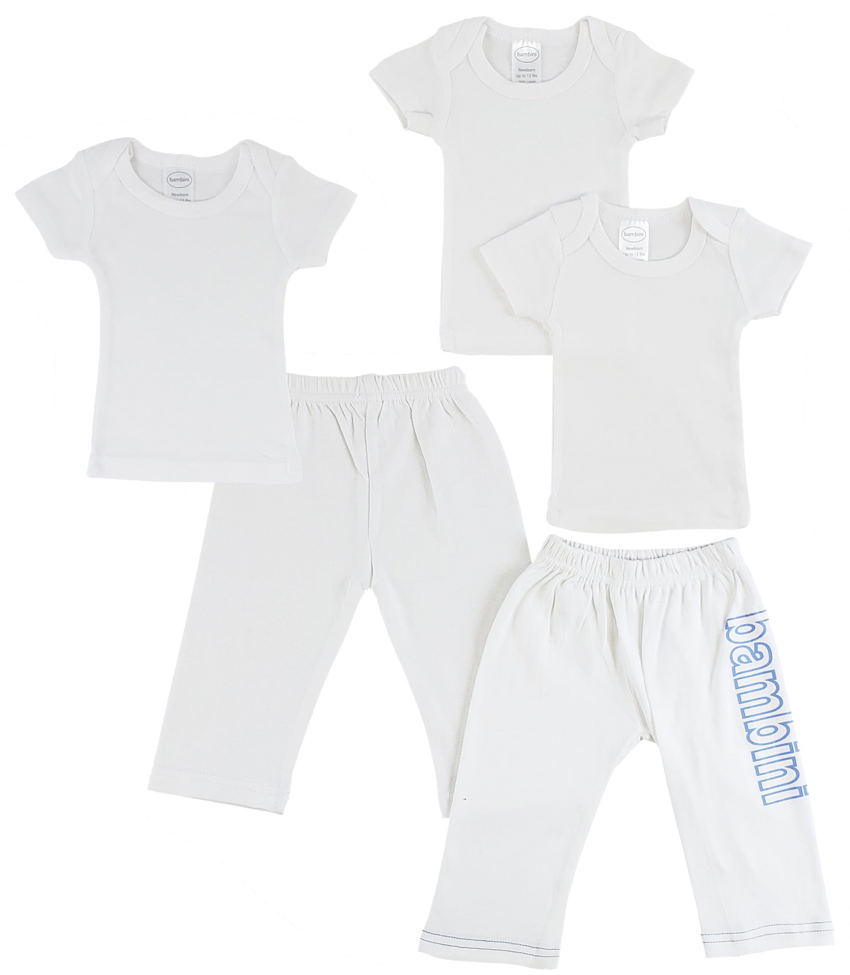 Infant T-Shirts and Track Sweatpants - White/Blue